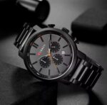 Curren Black Chronograph Men's Watch – Stainless Steel Quartz Wristwatch - Image 2