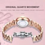 Poedagar Luxury Crystal Women's Watch – Rose Gold Quartz Fashion Wristwatch - Image 3