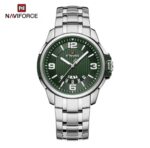 NAVIFORCE Men's Green Dial Stainless Steel Quartz Watch with Day & Date Display - Image 3