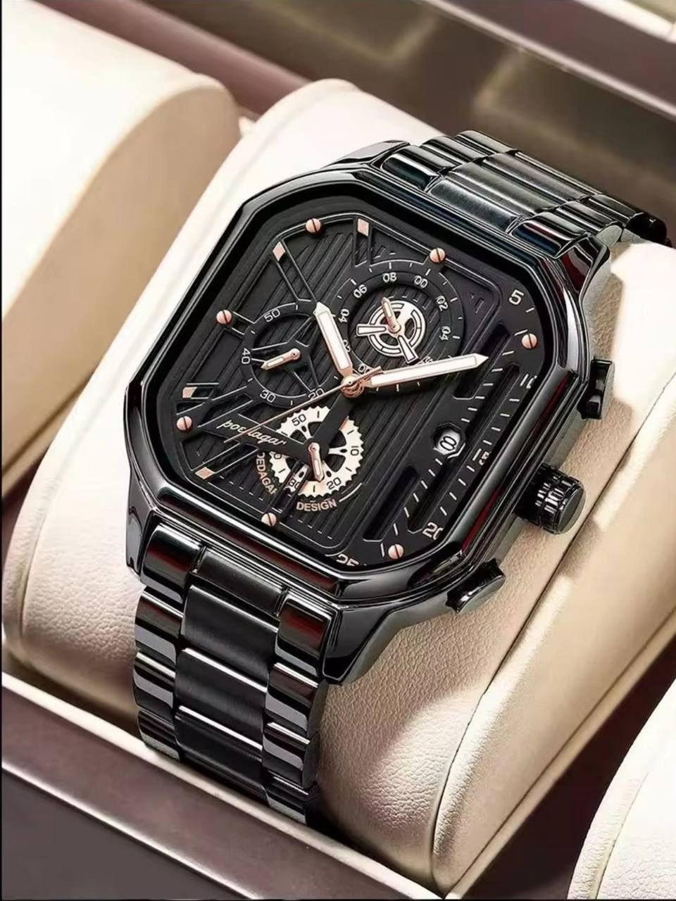 WhatsApp Image 2026-07-13 at 11.34.49 POEDAGAR Men's Luxury Black Stainless Steel Quartz Watch - Image 1