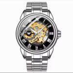 FNGEEN Skeleton Mechanical Men's Watch – Luxury Stainless Steel Automatic Wristwatch - Image 4