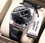 Poedagar Men's Quartz Watch with Day Date Display Poedagar Men's Watch – Luxury Leather Strap Business Watch