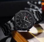 Curren Men's Stainless Steel Quartz Watch with Date Display |Curren Men's Quartz Watch  Fashion Wristwatch - Image 2