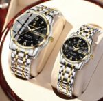 Poedagar Luxury Couple Watch Set | Poedagar Couple Watch Set Gold & Silver Stainless Steel Quartz Watches - Image 3