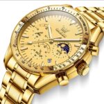 OLEVS Gold Chronograph Men's Watch – Luxury Stainless Steel Quartz Wristwatch