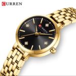 Curren Women's Green Quartz Watch – Luxury Gold Stainless Steel Watch - Image 3
