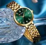 Curren Women's Green Quartz Watch – Luxury Gold Stainless Steel Watch - Image 2