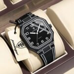 POEDAGAR Men's Silicone Quartz Watch | Day-Date Sports Wrist Watch - Image 4