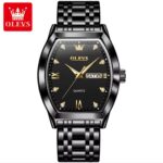 OLEVS black Men's Quartz Watch – Luxury Stainless Steel Waterproof Watch - Image 2