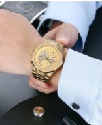 BESTWIN Gold Men's Quartz Watch | Luxury Gold Stainless Steel Analog Watch - Image 3