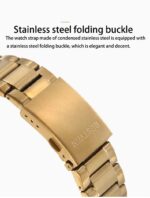 BESTWIN Gold Men's Quartz Watch | Luxury Gold Stainless Steel Analog Watch - Image 2