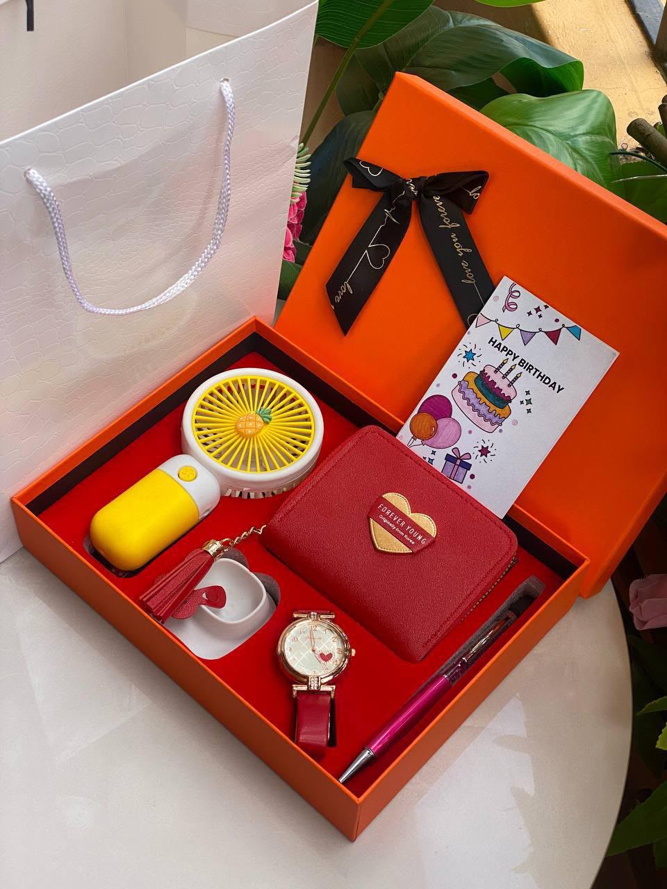 WhatsApp Image 2026-07-21 at 12.54.29 Luxury Women's Birthday Gift Set – Wallet, Watch, Mini Fan & Tumbler Gift Box - Image 1