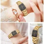 WWOOR Women's Rectangular Quartz Watch | Luxury Stainless Steel Wristwatch - Image 3