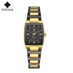 WWOOR Women's Rectangular Quartz Watch | Luxury Stainless Steel Wristwatch - Image 4