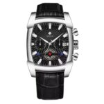 WWOOR Men's Chronograph Leather Watch | Quartz Calendar Wristwatch