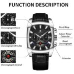WWOOR Men's Chronograph Leather Watch | Quartz Calendar Wristwatch - Image 3