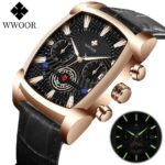 WWOOR Men's Chronograph Leather Watch | Quartz Calendar Wristwatch - Image 2