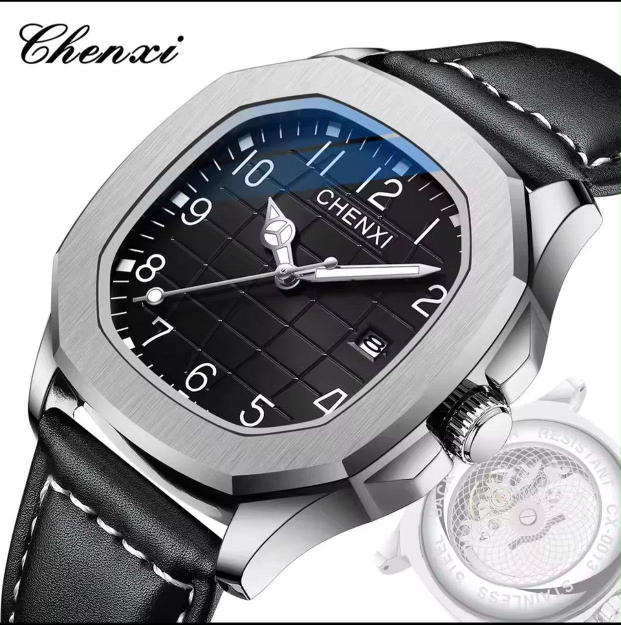 WhatsApp Image 2026-07-25 at 11.30.15 Chenxi Men's Watch – Luxury Quartz Analog Leather Strap Wrist Watch with Date Display - Image 1