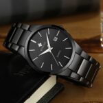 Luxury Men's Black Stainless Steel Watch - Image 2
