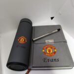 Personalized Manchester United Gift Set | Custom Flask, Notebook & Pen Gift