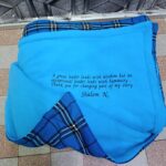 Personalized Blue Fleece Blanket – Custom Embroidered Gift for Leaders