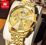OLEVS Men's Gold Chronograph Watch