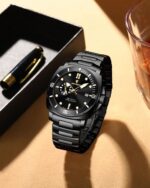 POEDAGAR Luxury Men's Quartz Watch |  Stainless Steel Date Watch - Image 5