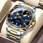 POEDAGAR Luxury Men's Quartz Watch |  Stainless Steel Date Watch