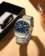 POEDAGAR Luxury Men's Quartz Watch |  Stainless Steel Date Watch - Image 4