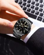 POEDAGAR Luxury Men's Quartz Watch |  Stainless Steel Date Watch - Image 2