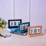 Wooden Perpetual Flip Desk Calendar
