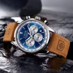 LIGE Men's Chronograph Leather Watch | Blue Dial Quartz Watch - Image 4