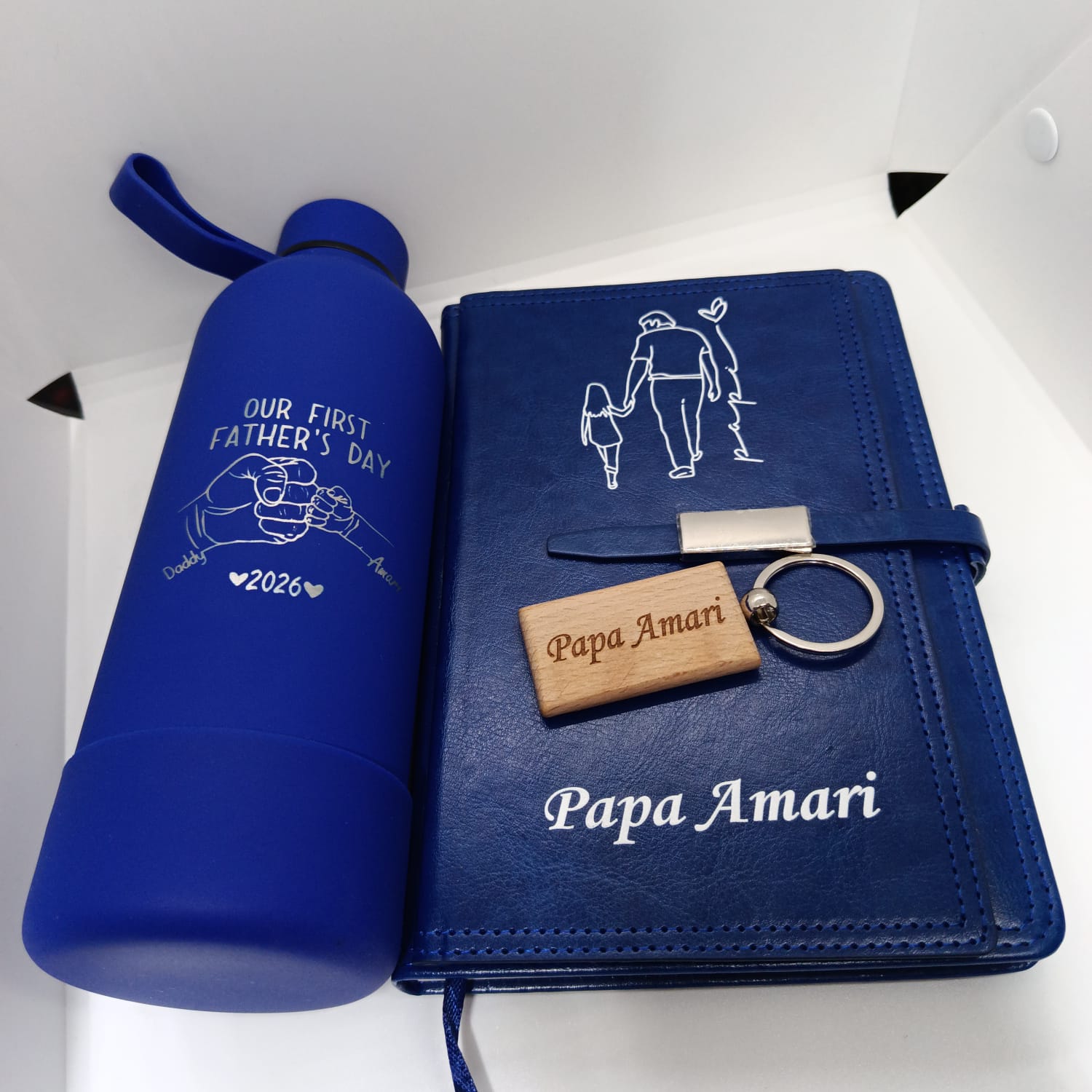 WhatsApp Image 2026-07-29 at 16.46.18 Personalized Father's Gift Set | Custom Notebook, Water Bottle & Wooden Key Holder - Image 1