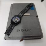 Personalized Executive Gift Set | Custom Notebook & Men's Wrist Watch