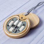 Bamboo 3-in-1 Charging CableEco-Friendly 3-in-1 Bamboo Retractable Charging Cable with USB, Type-C & Lightning