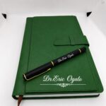 Personalized Premium A5 Leather Notebook & Engraved Pen Gift Set Personalized A5 Leather Notebook
