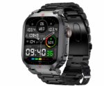 HW57 Smart Watch with AMOLED Display, Bluetooth Calling & LED Flashlight – Black  Focus Keyword