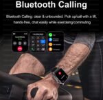 HW57 Smart Watch with AMOLED Display, Bluetooth Calling & LED Flashlight – Black  Focus Keyword - Image 2