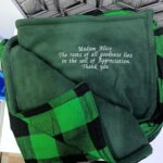 Green Maasai Fleece Blanket – Soft Warm Checked Throw Blanket for Home & Travel