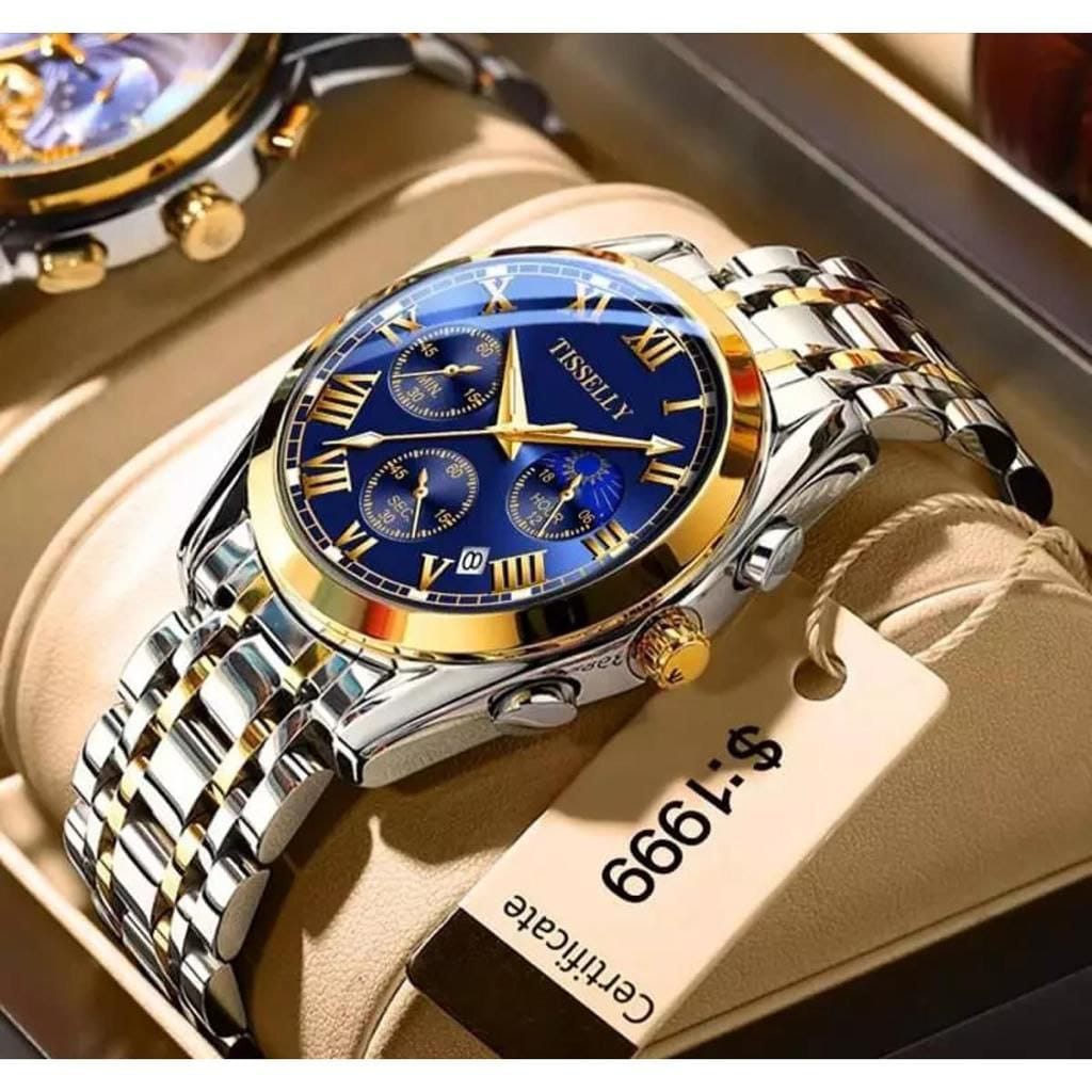 WhatsApp Image 2026-08-01 at 11.19.09 TISSELLY Blue Gold Men's Watch | Luxury Stainless Steel Quartz Watch - Image 1