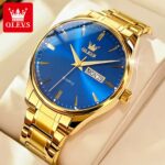 OLEVS Men's Quartz Watch – Luxury Stainless Steel Waterproof Wrist Watch