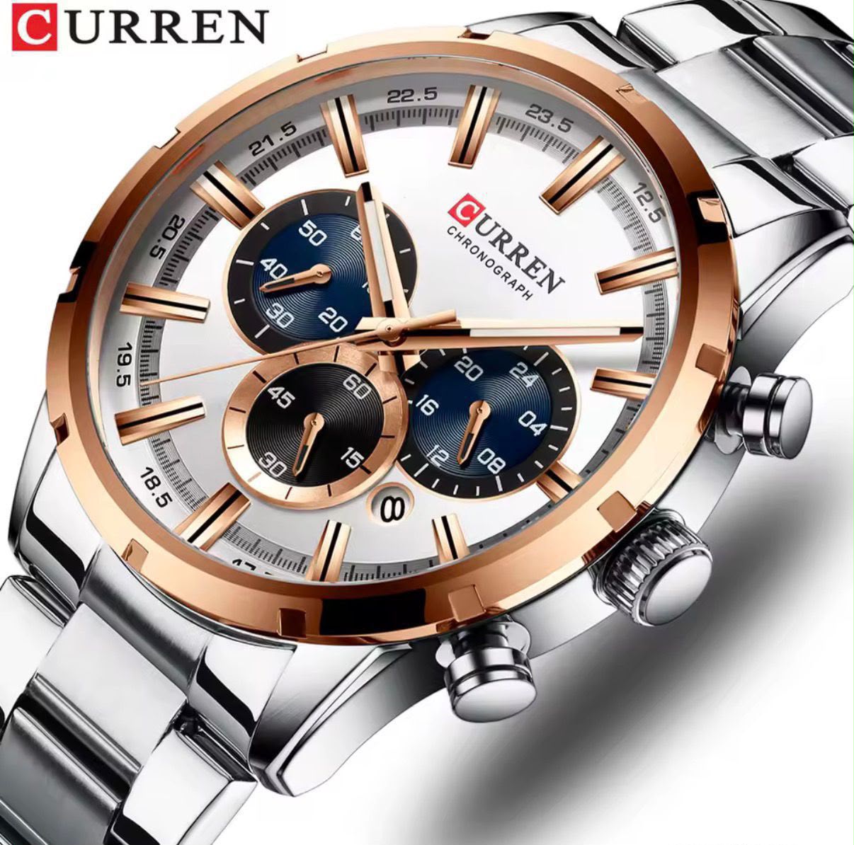 WhatsApp Image 2026-08-12 at 13.39.35 Curren Men's Two-Tone Rose Gold Silver Watch