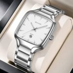 Skmei Men's Silver White Square Watch