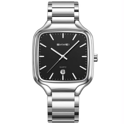 Skmei Men's Silver Black Square Watch