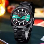 Curren Men's Black Teal Watch