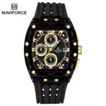 Naviforce Men's Black Gold Chronograph Watch