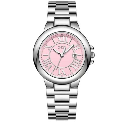 Women's Silver Pink Watch