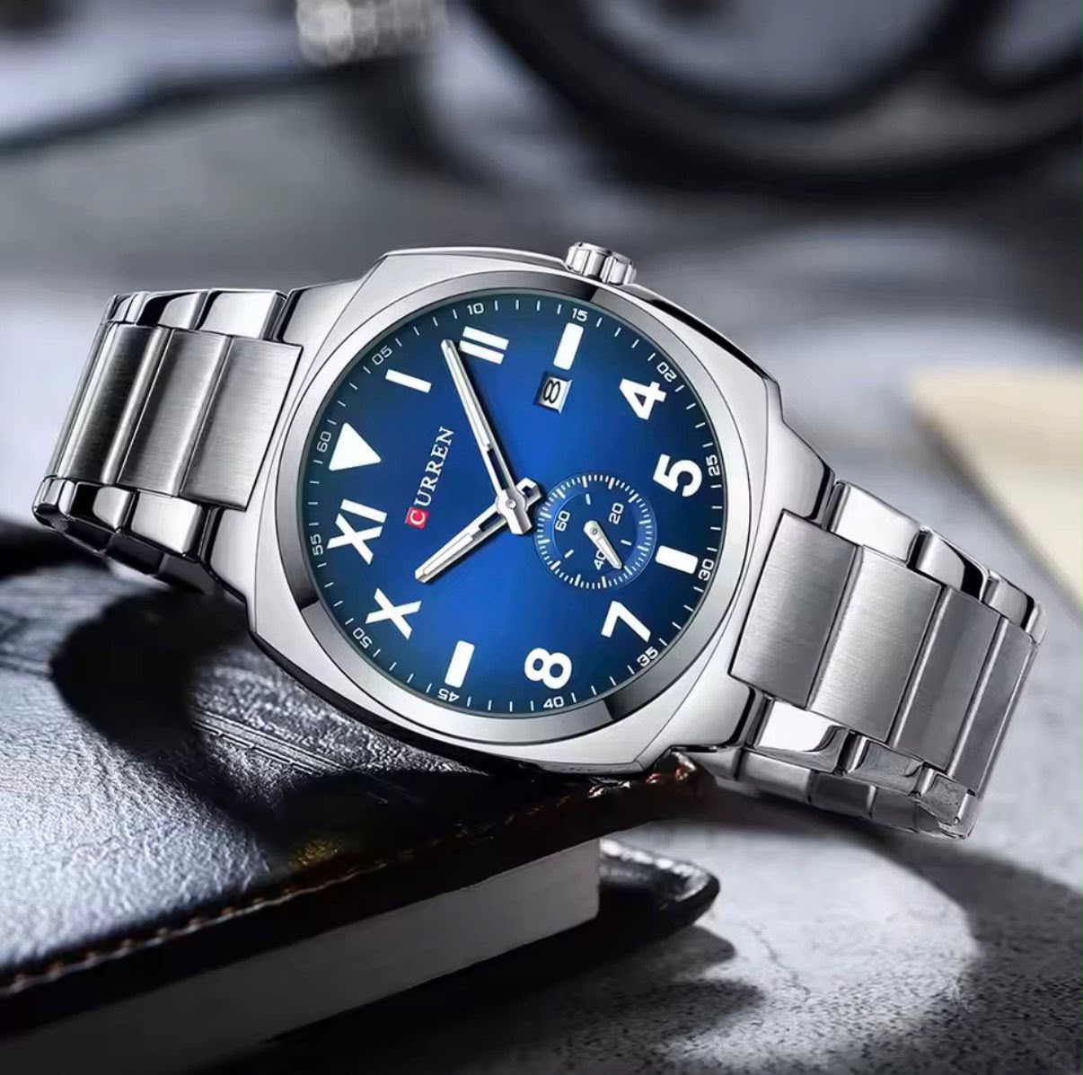 WhatsApp Image 2026-08-18 at 08.13.44 Curren Men's Silver Blue Watch