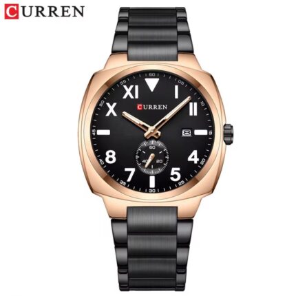 Curren Men's Rose Gold Black Watch