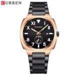 CURREN men luxury cushion watch